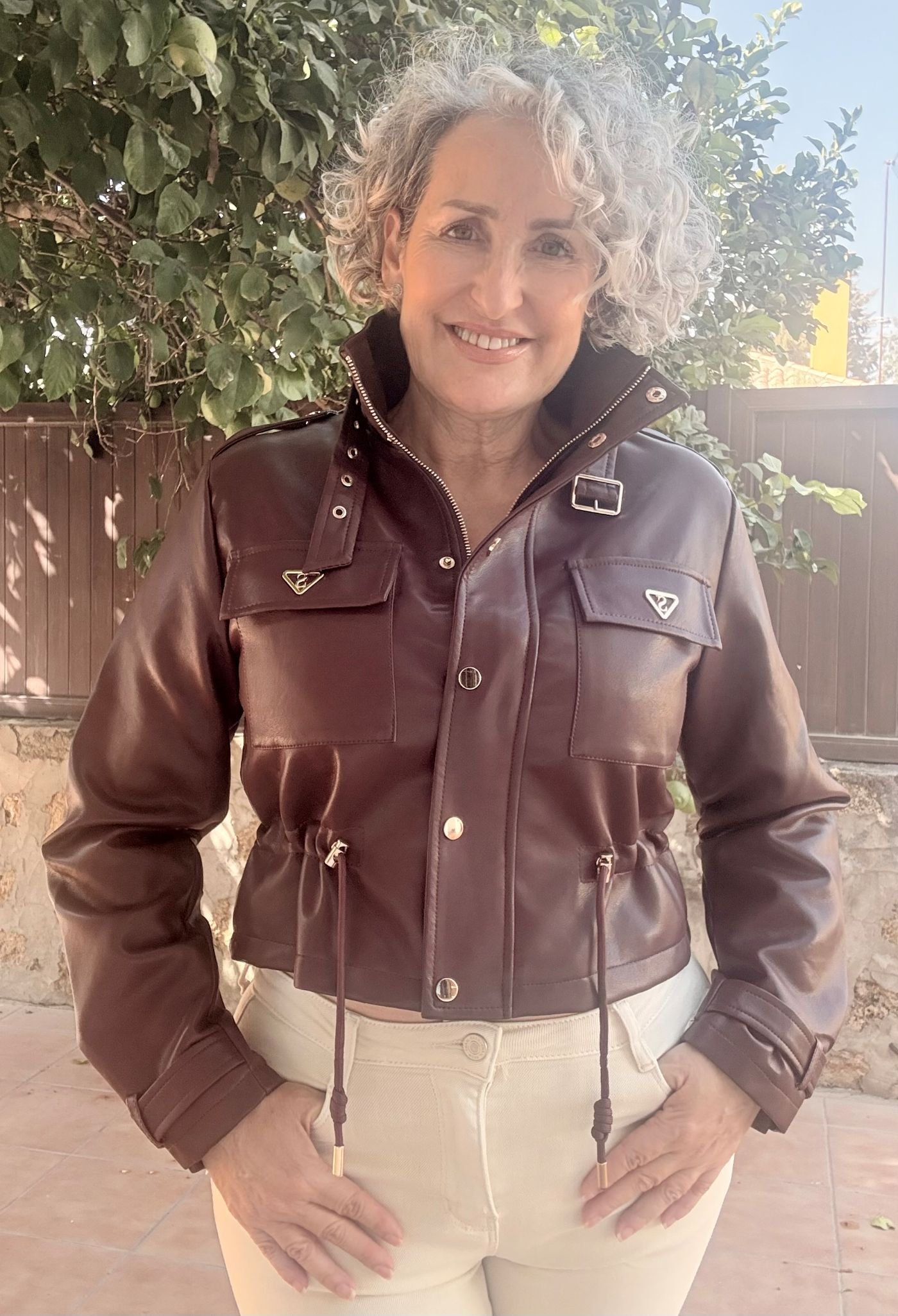 Chaqueta Polipiel Burgundy