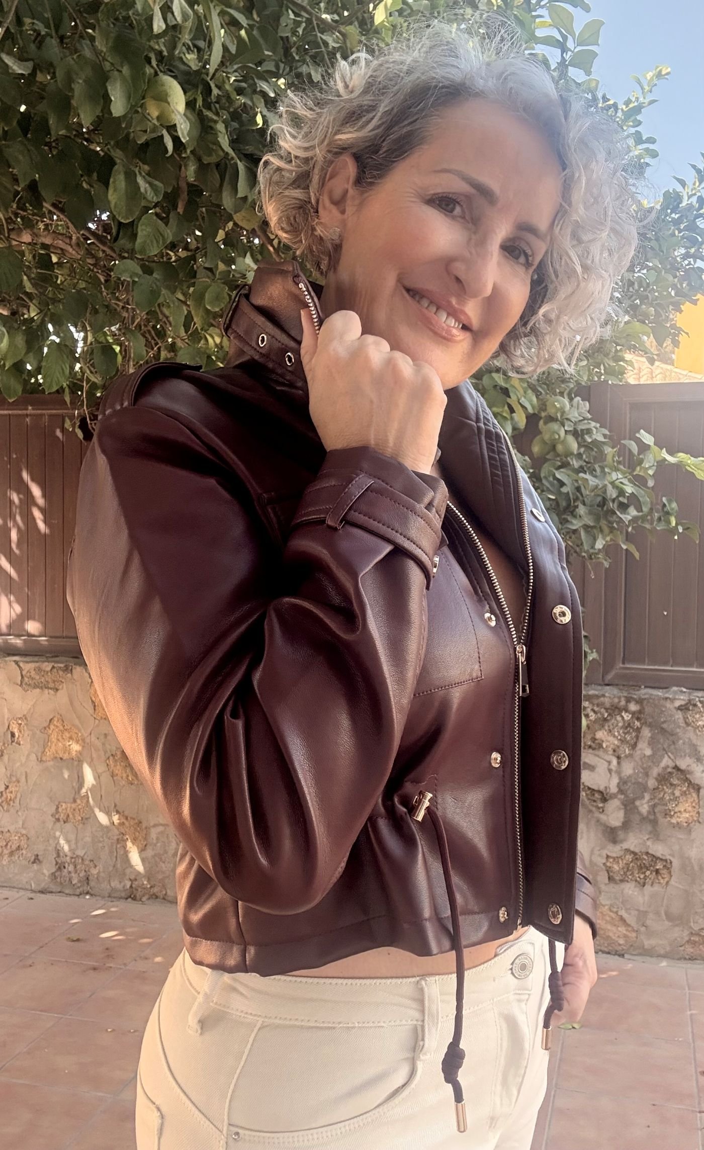 Chaqueta Polipiel Burgundy