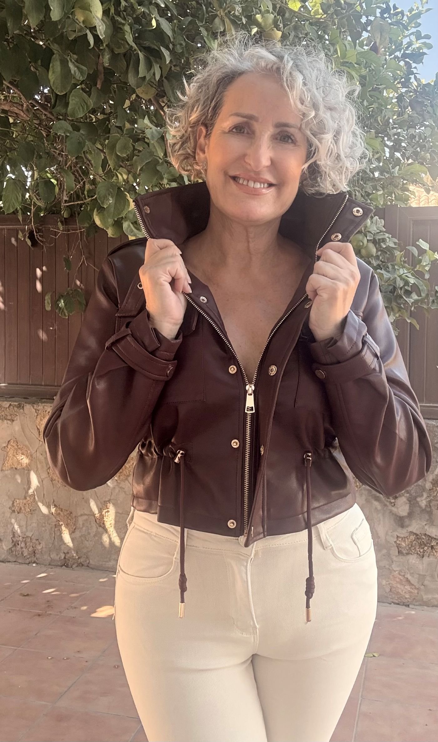 Chaqueta Polipiel Burgundy