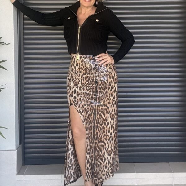 Falda Lentejuelas Animal Print Falda Lentejuelas Animal Print