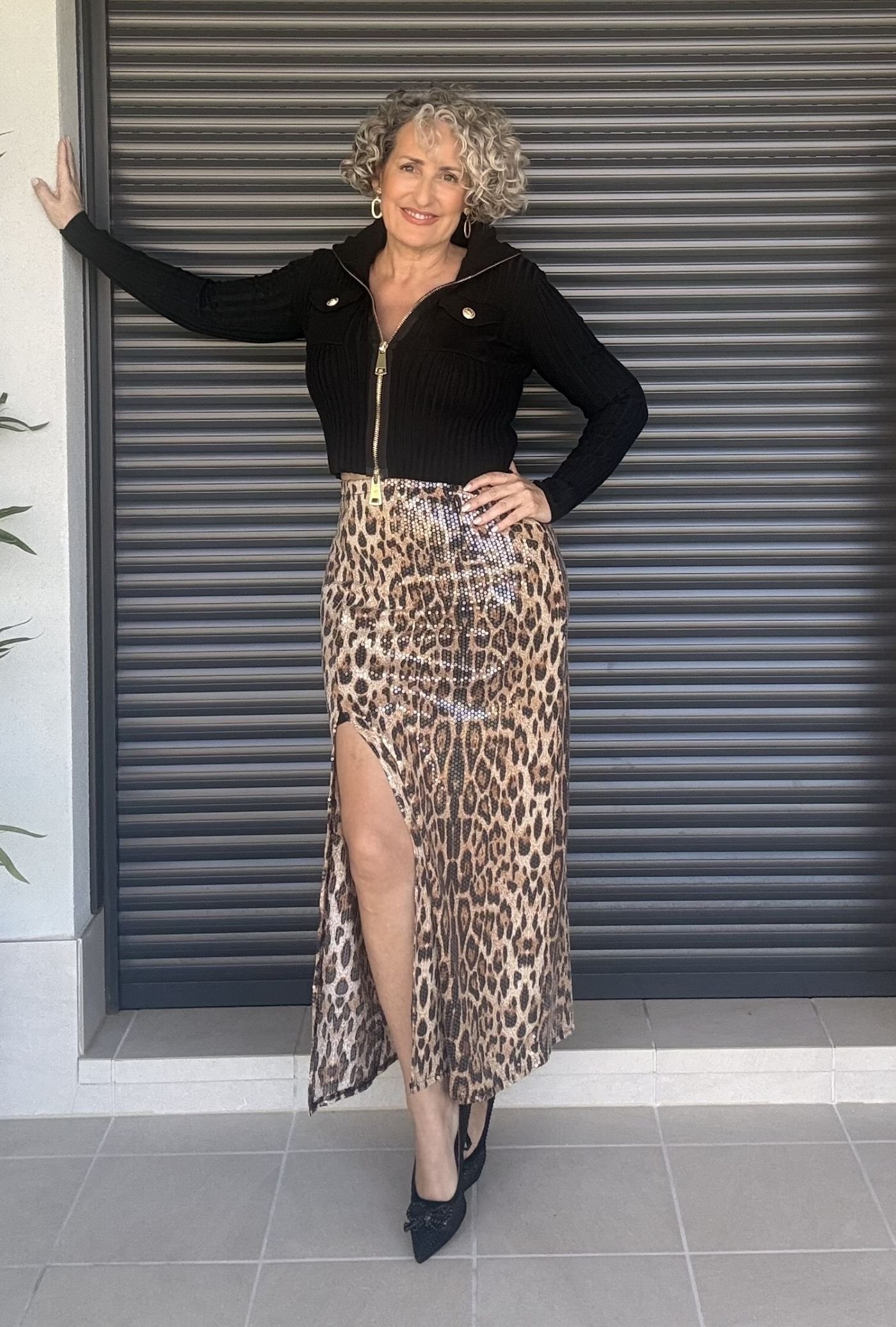 Falda Lentejuelas Animal Print