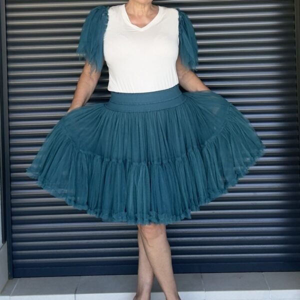Falda Tul Azul Corta
