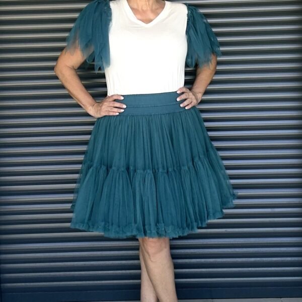 Falda Tul Azul Corta Falda Tul Azul Corta