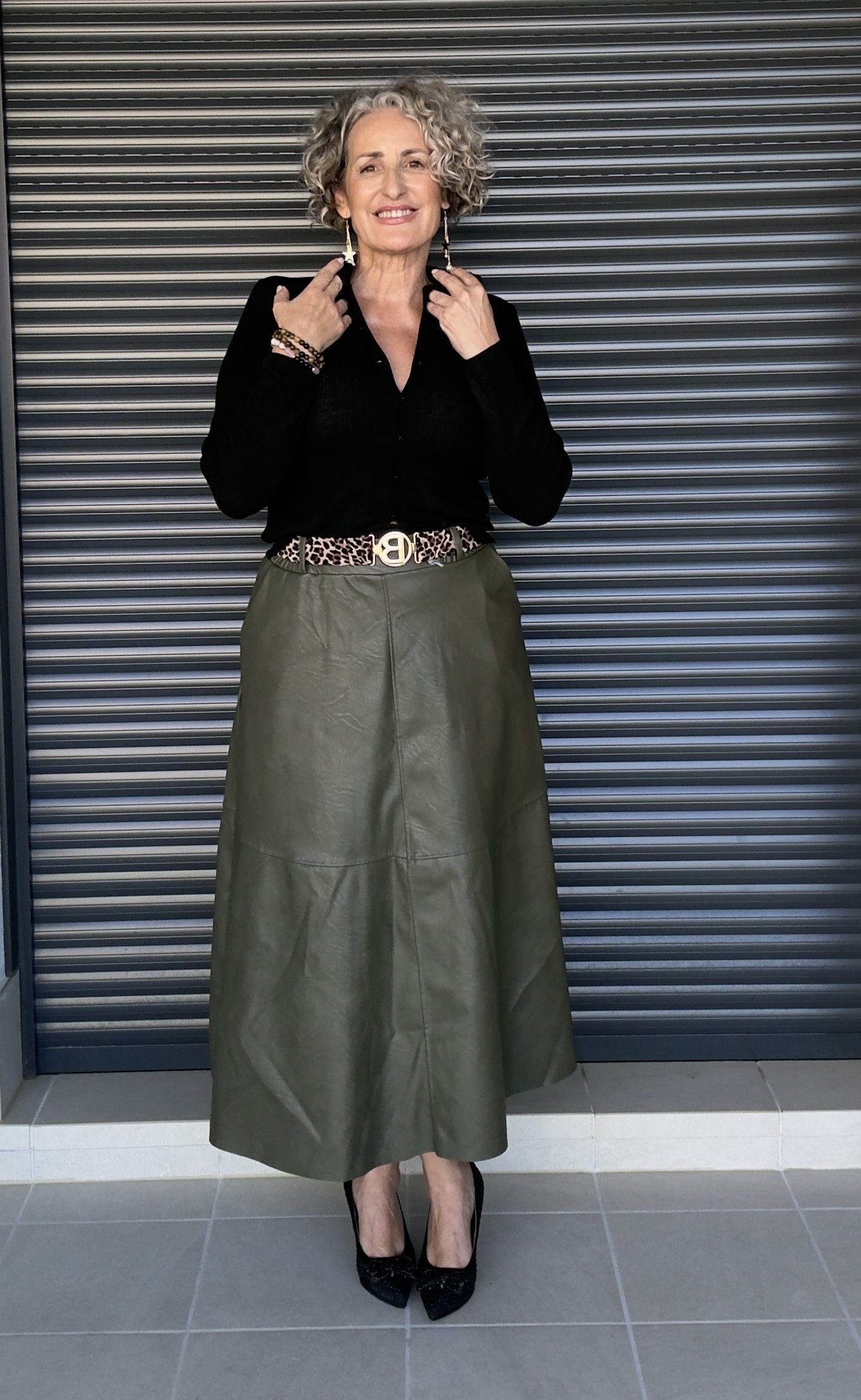 Falda Verde polipiel capa