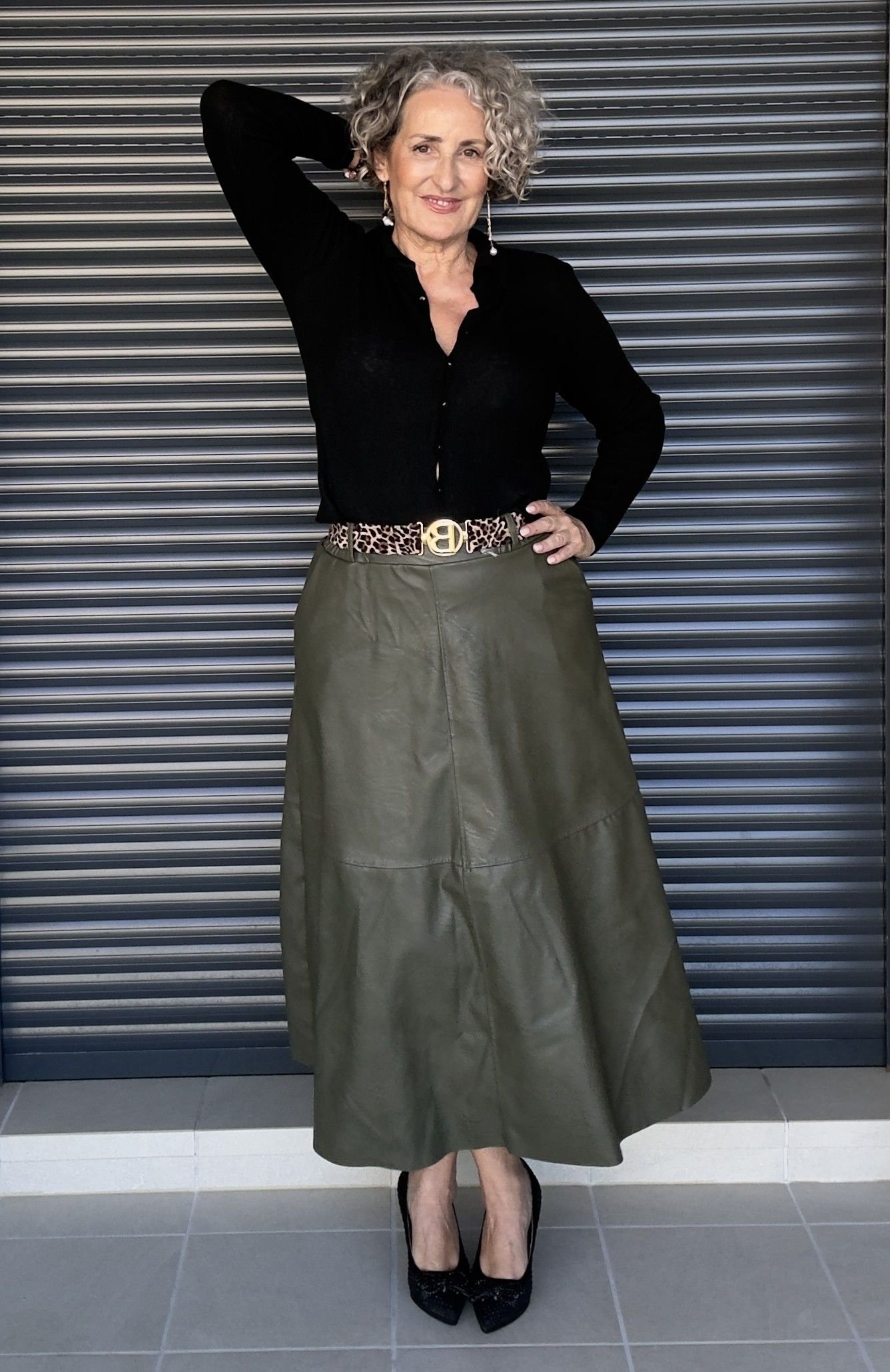 Falda Verde polipiel capa