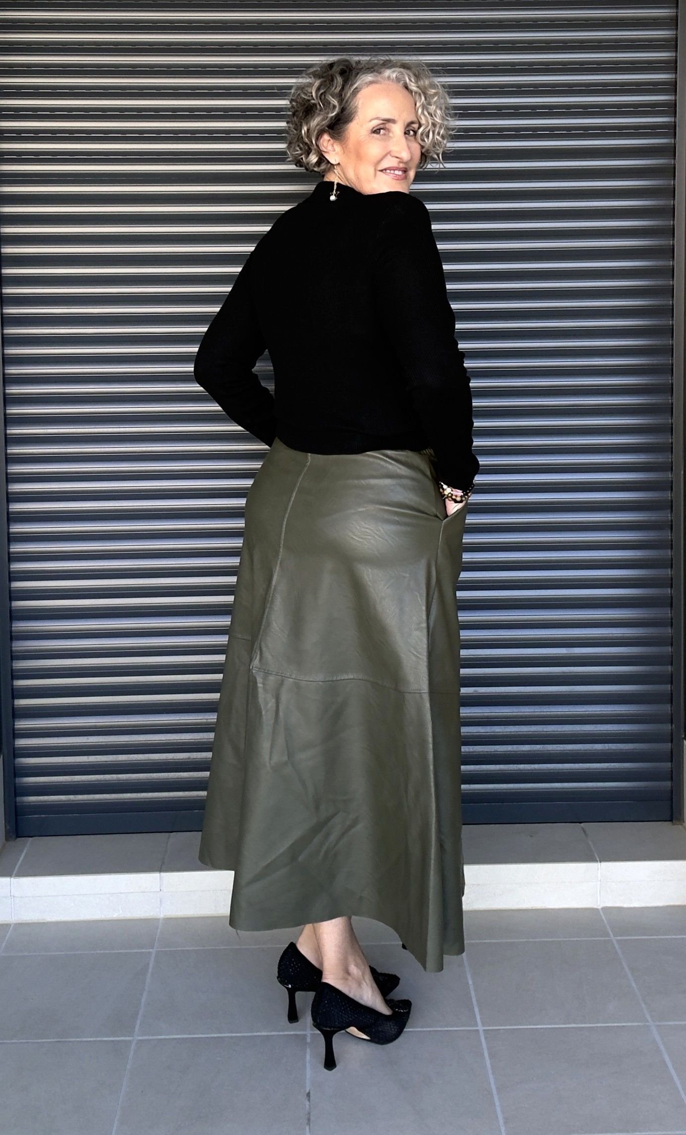 Falda Verde polipiel capa