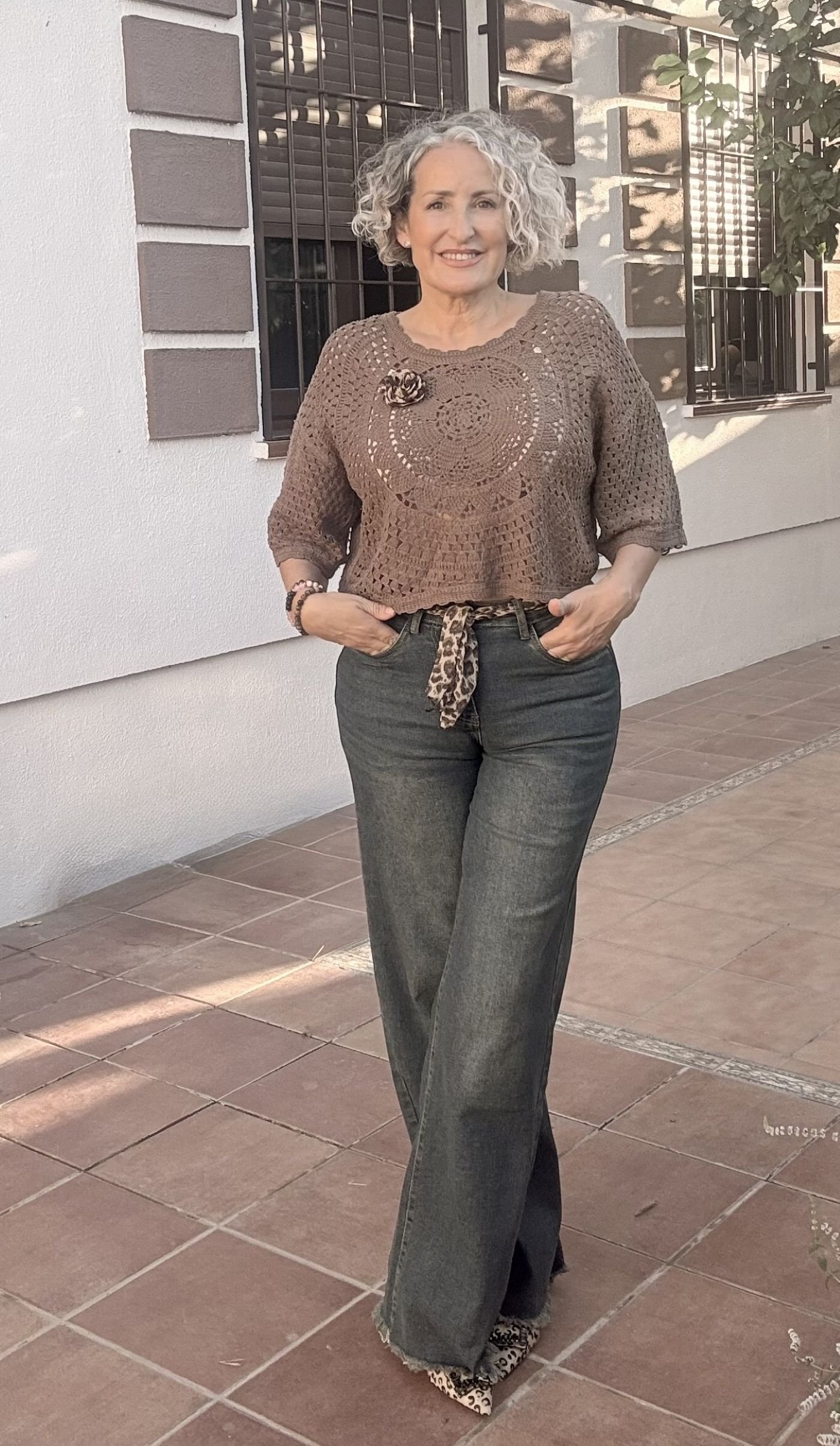 Jeans tiro alto pata ancha