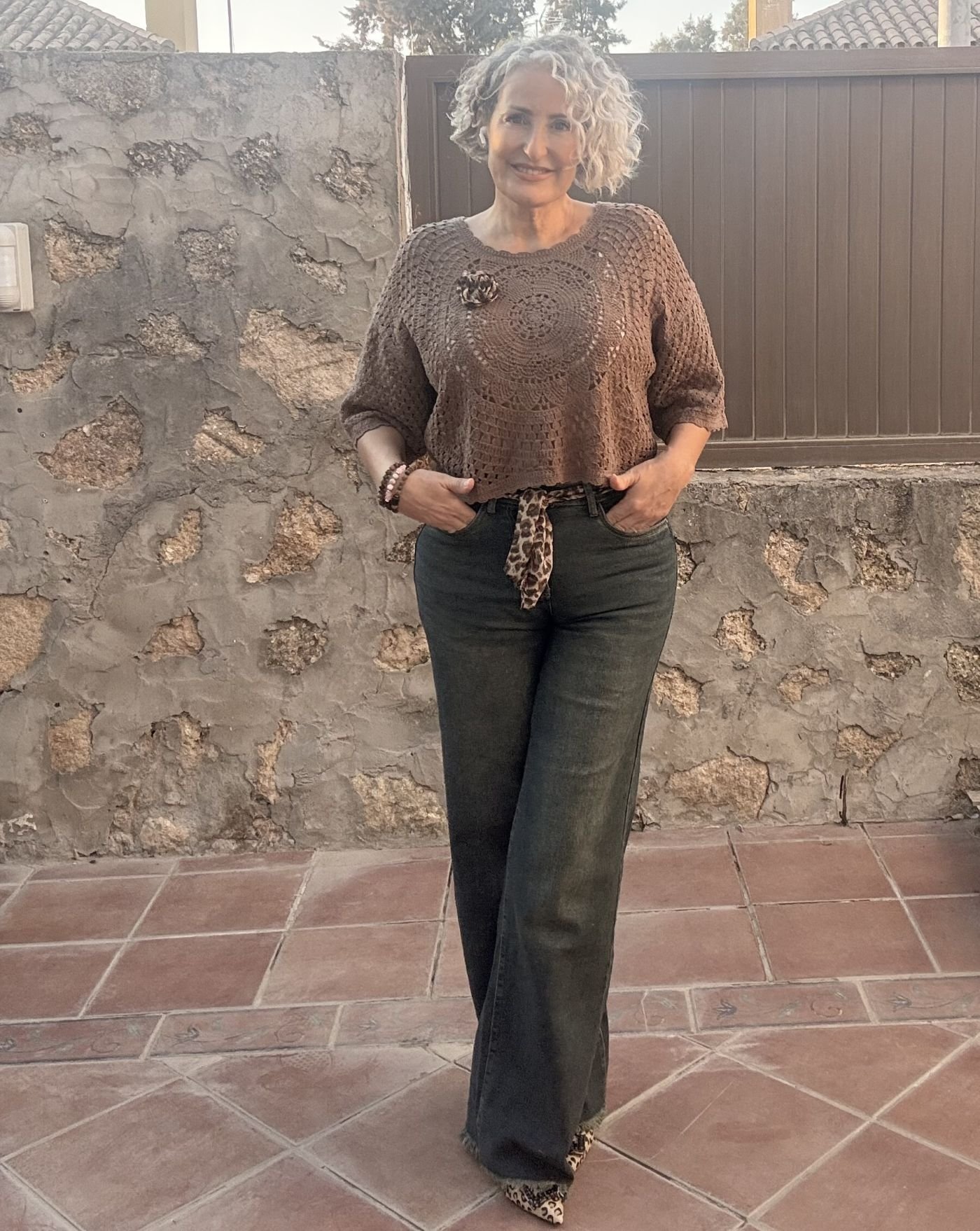 Jeans tiro alto pata ancha