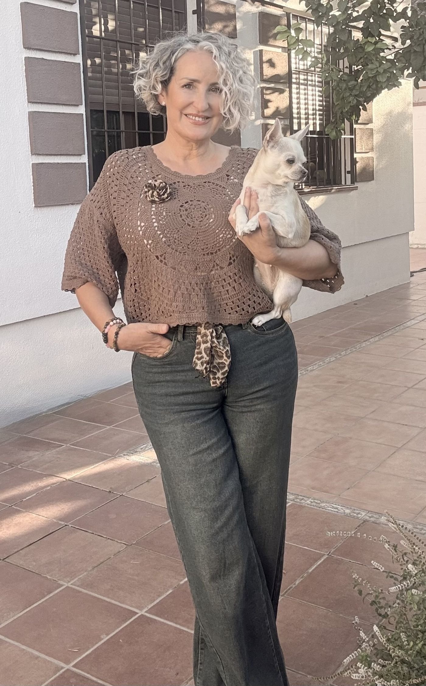 Jeans tiro alto pata ancha