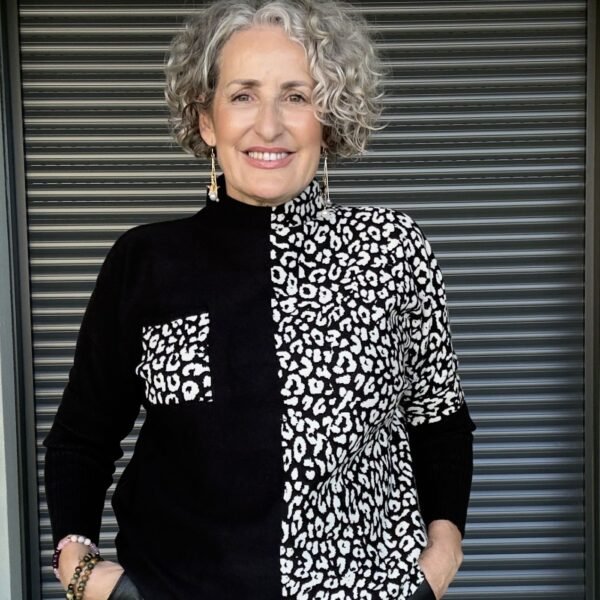 Jersey Negro Animal Print