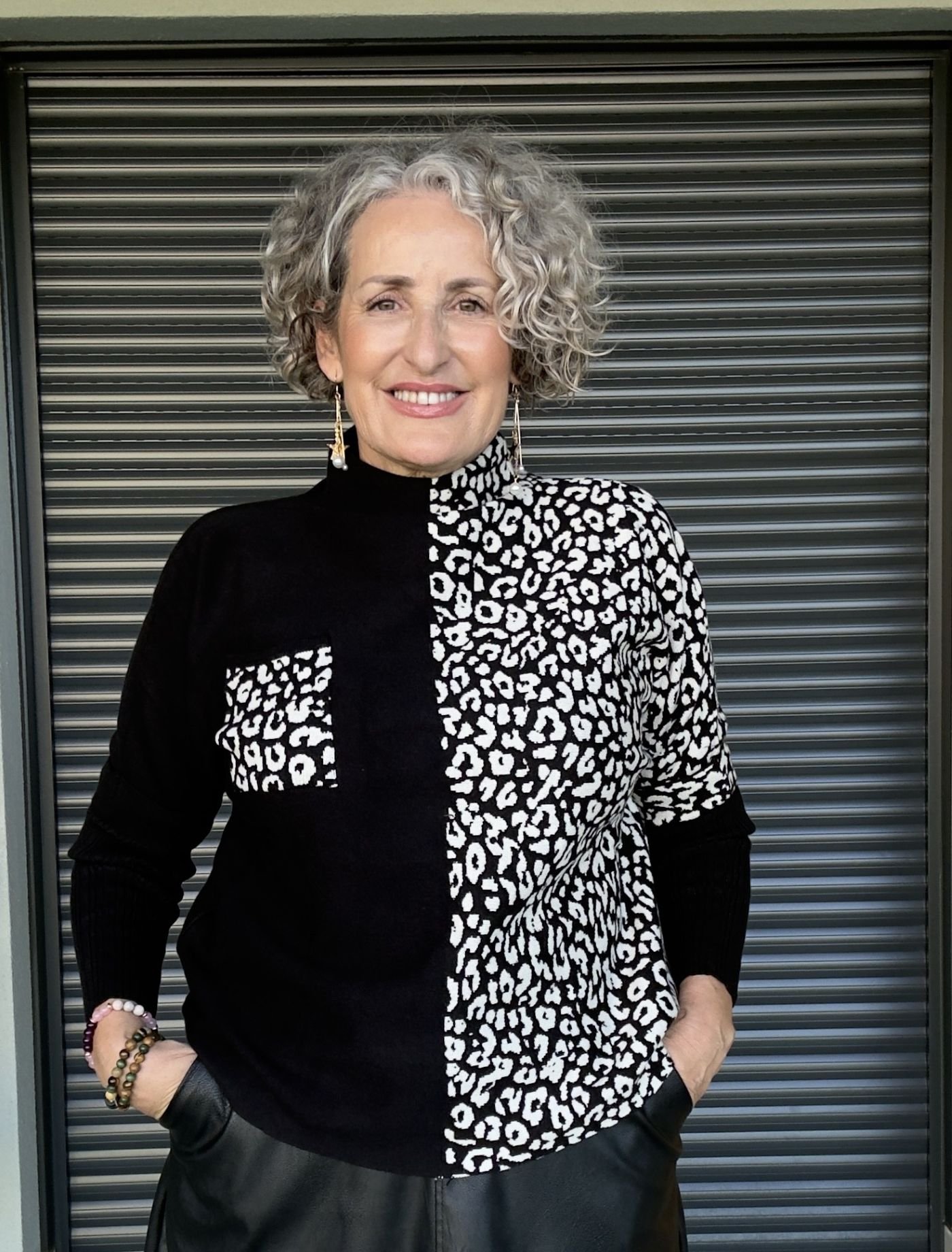 Jersey Negro Animal Print