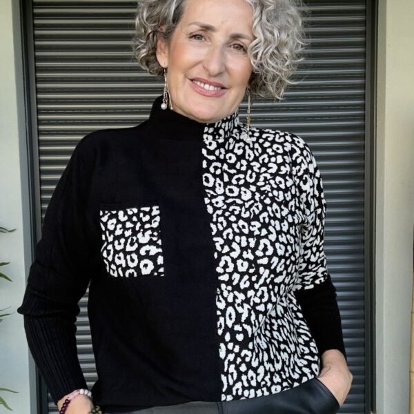 Jersey Negro Animal Print Jersey Negro Animal Print