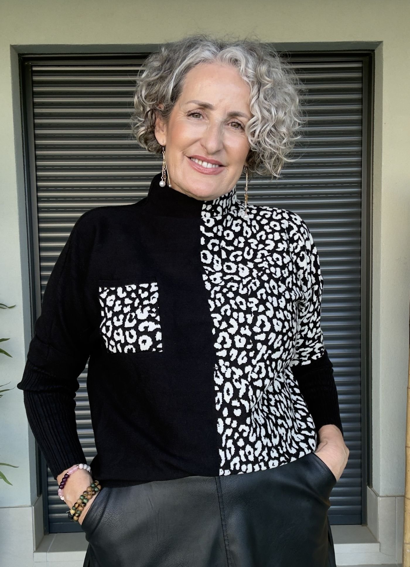 Jersey Negro Animal Print