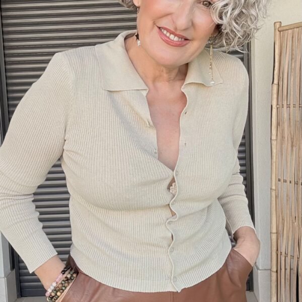 Jersey Beige Canalé Jersey Beige Canalé