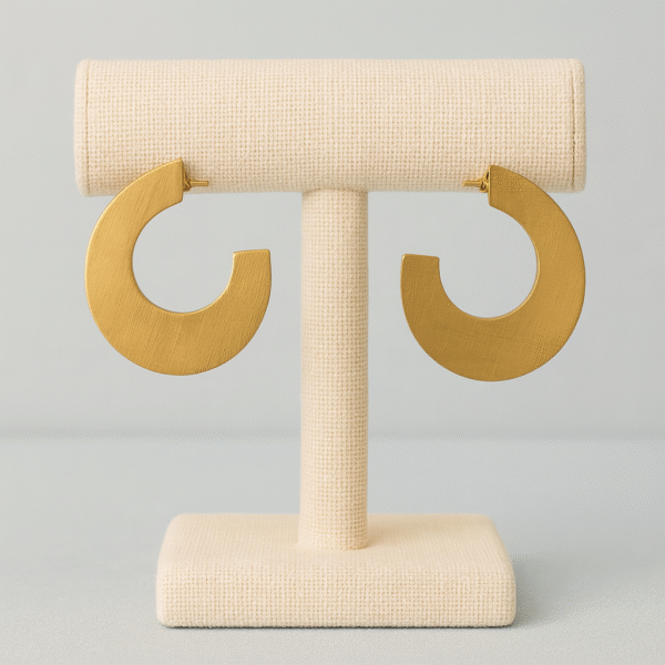 Pendientes Aro Dorado Mate Acero