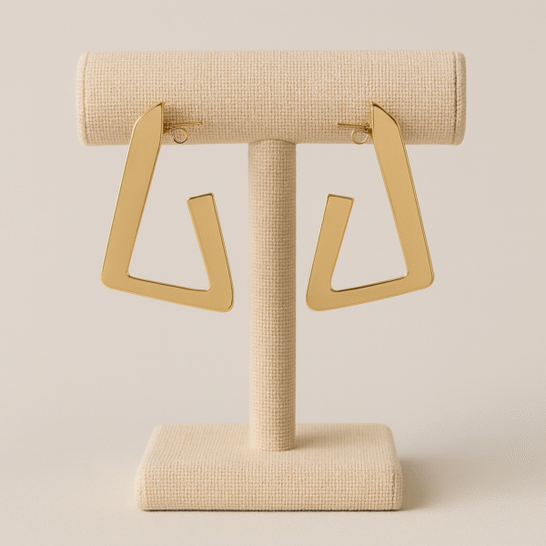 Pendientes Geométricos Acero Dorado