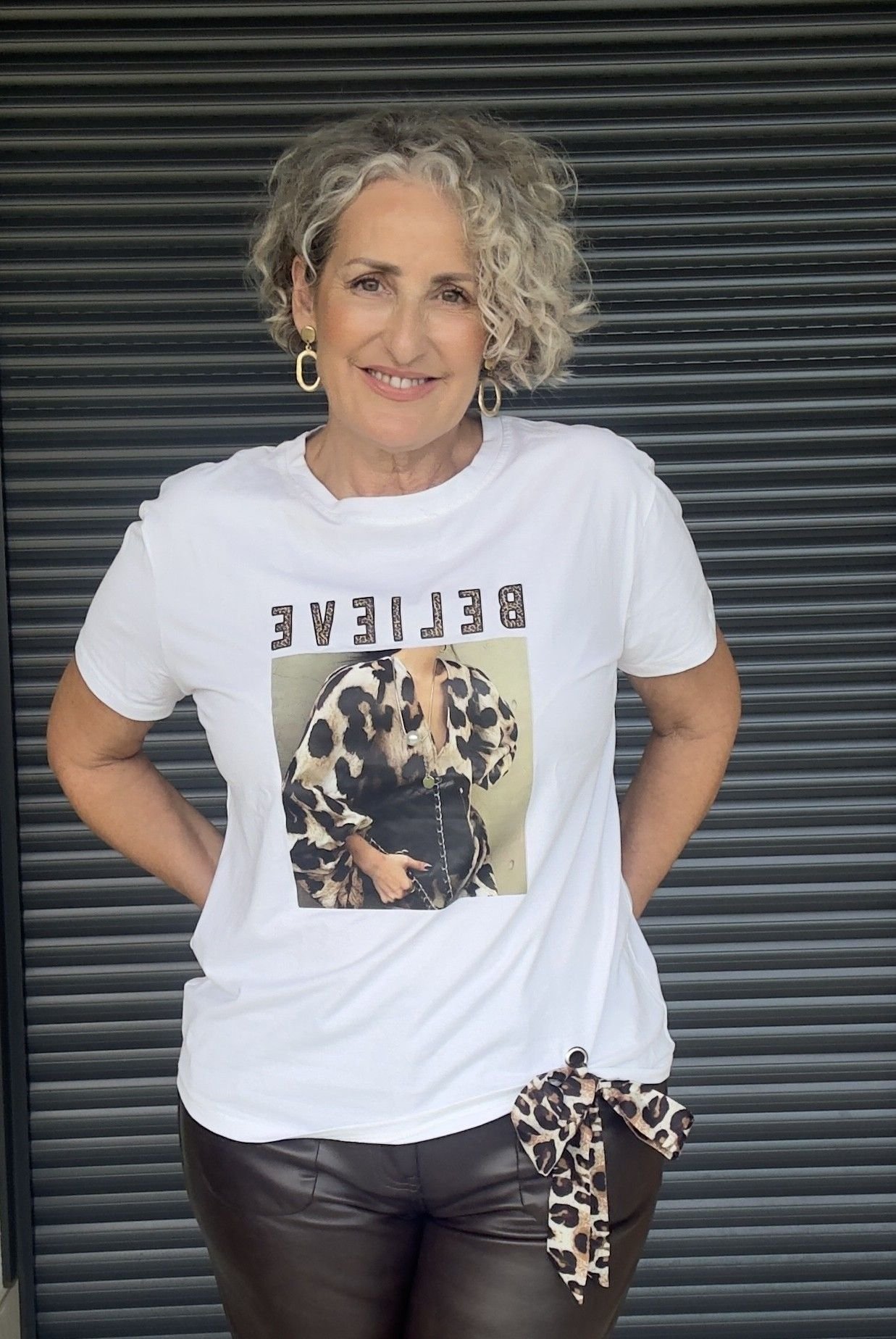 Camiseta Blanca Detalle Animal Print