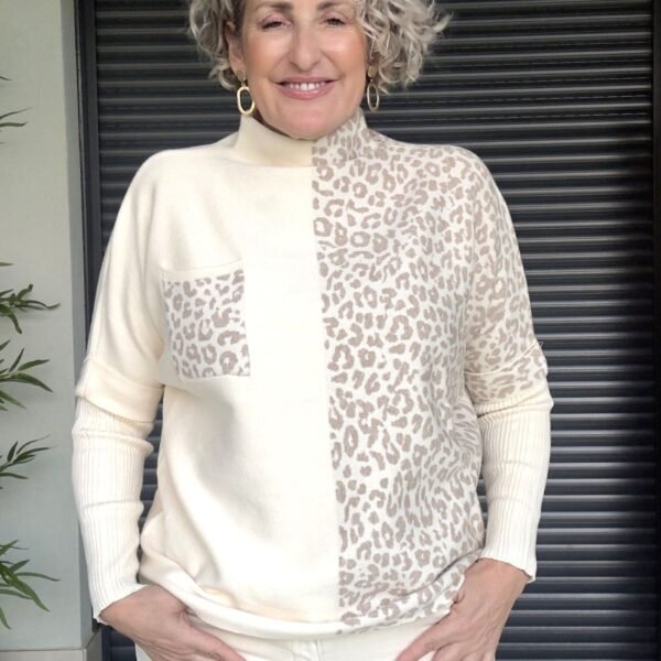 Jersey Beige Animal Print