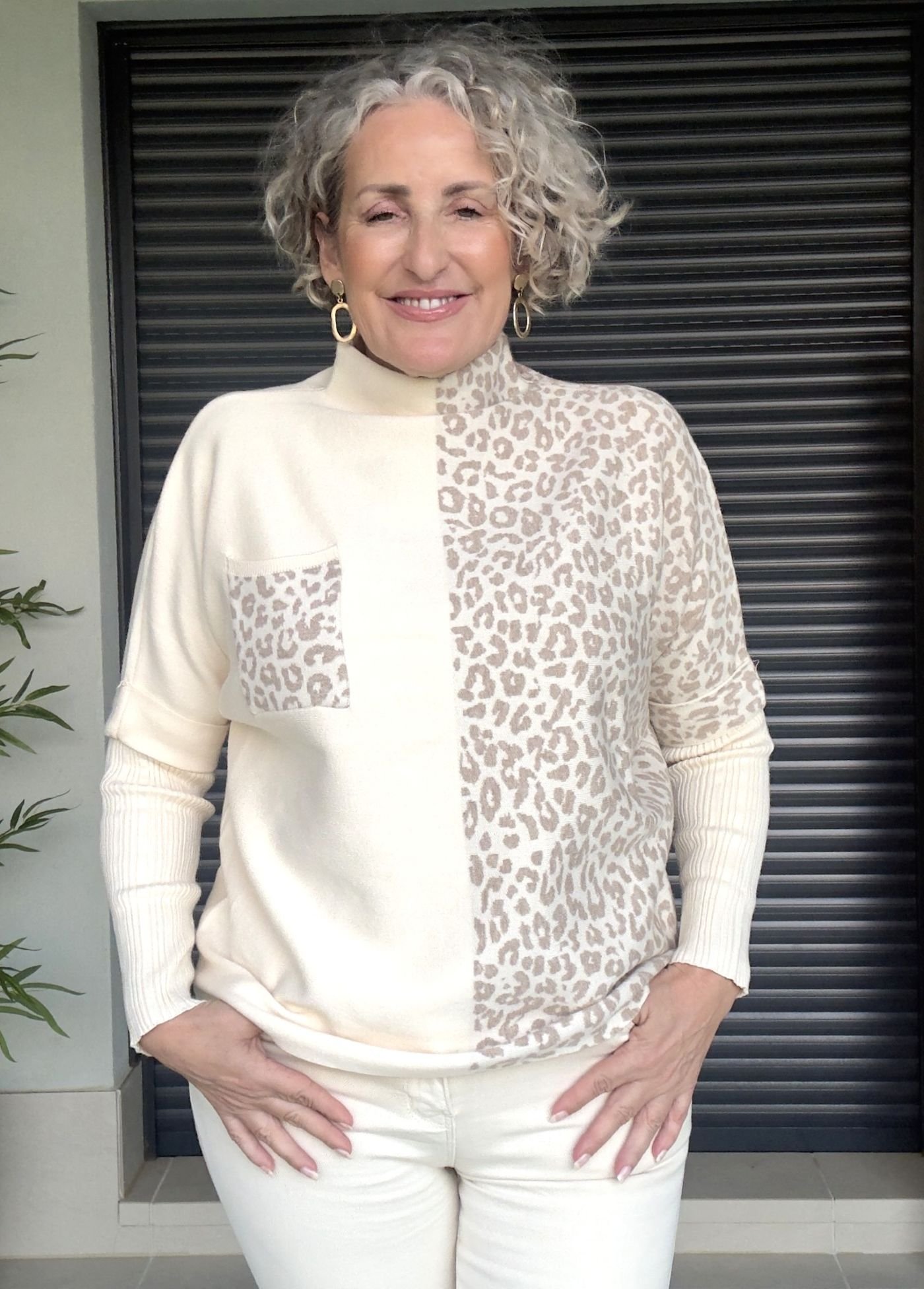 Jersey Beige Animal Print