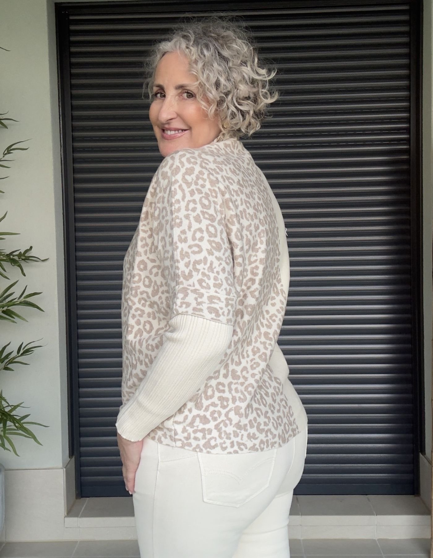 Jersey Beige Animal Print