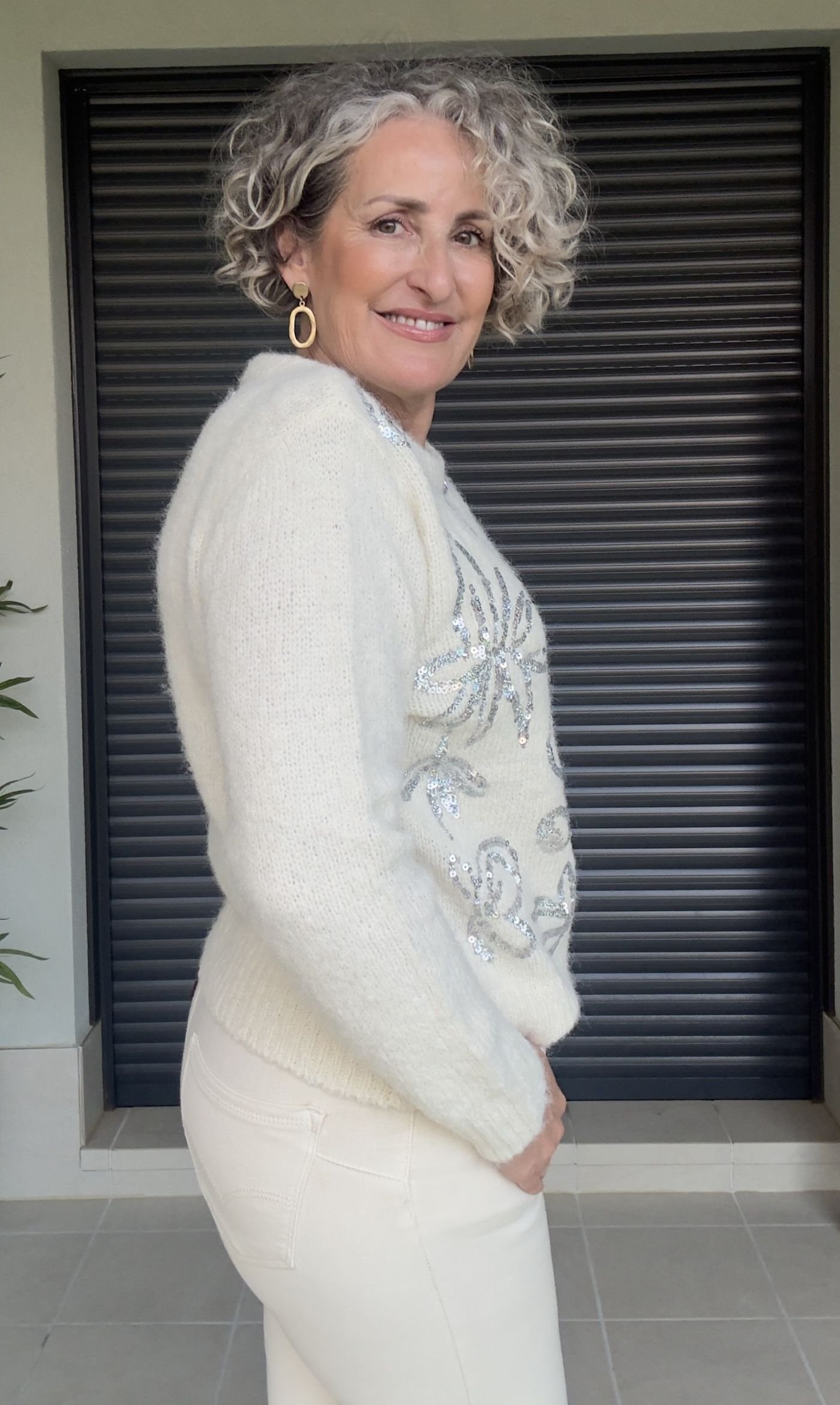 Jersey Beige Detalles Plata