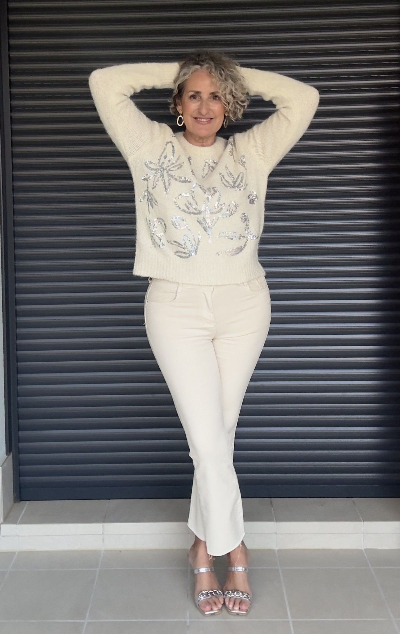 Jersey Beige Detalles Plata