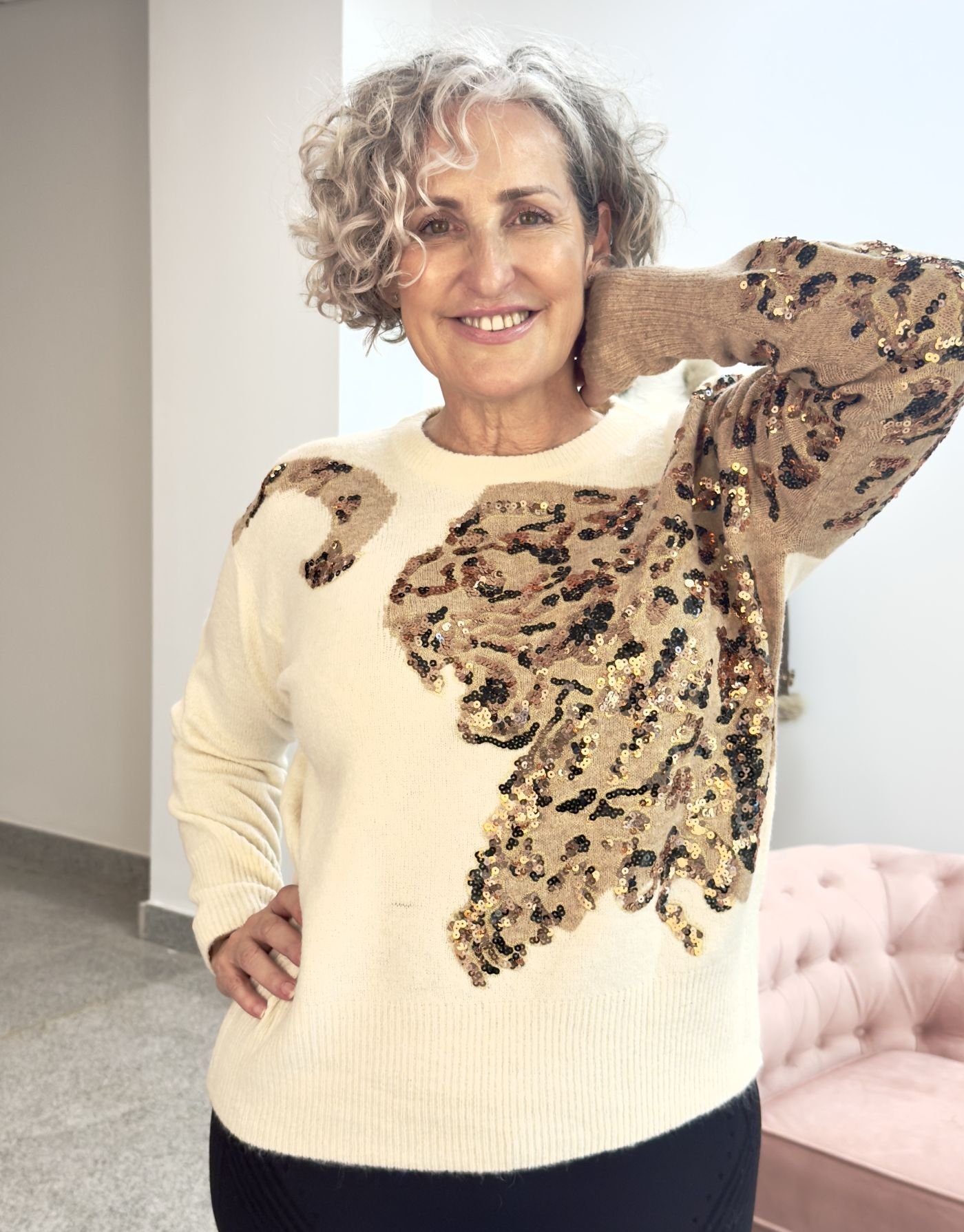 Jersey Animal Print Lentejuelas